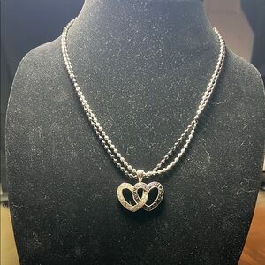 Montana Silversmiths Double Heart Silver Necklace
